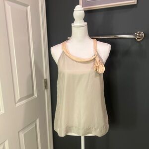 100% silk tank J Crew Silver/grey sheen and pale pink.